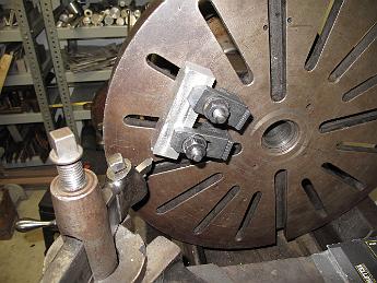 TumblingShaftFixtureFabrication21Jan09 002 21-Jan-09  The big 1925 Rahn-Larmon cone head lathe is fired up to turn a 12