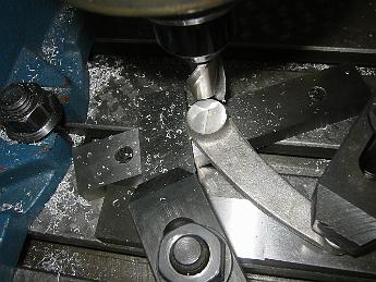 TumblingShaftLever12Nov08 006 Successful clamping #2 - a backing bar against the lever, and only taking cuts from the left works.