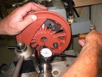 Wheels 005 6-Jul-05 A few taps with a piece of soft copper for fine adjustment.