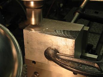 MikadoRearValveCovers11Oct06 003 11-Oct-06 Fly cutting the aluminum blank square.