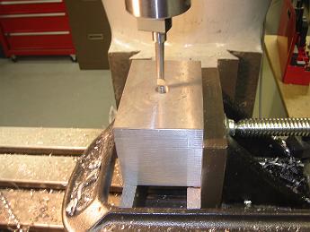 MikadoRearValveCovers14Oct06 001 14-Oct-06 After fly cutting the top square to the angle plate, we begin to bore out a hole to bolt the Valve crosshead guide to.