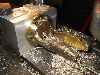MikadoRearValveCovers26Oct06 002 26-Oct-06 The crosshead jaws machined to width. Next, machine the step in them to make the crosshead guides.
